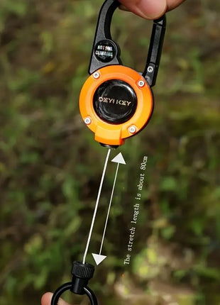 Retractable Badge Reel Keychain – 4.2 cm ABS Case with 60 cm Steel Wire Cord – Carabiner Clip
