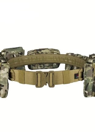 7-in-1 Tactical Battle Belt 1000D Nylon with Quick Release Buckle, Heavy Duty MOLLE Utility Belt for Police Military Outdoor