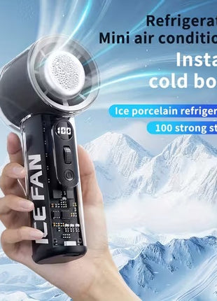 Handheld Fan 3000mAh – 6-Speed Personal Turbo Cooler with USB-C Charging, Transparent Shell