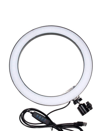 LED Ring Light 20cm with Tripod – Dimmable USB Fill Light with 3 Color Modes – Compact Desk Setup – Black