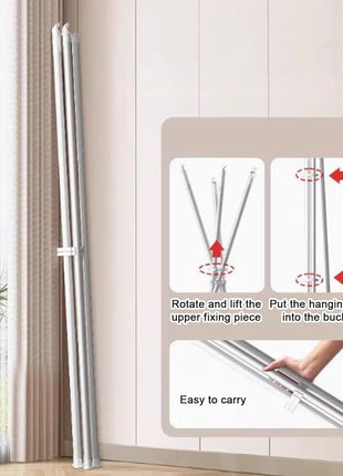Collapsible Stainless Steel Clothes Drying Rack 140 cm Width Foldable Laundry Stand