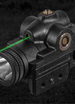 Mini Tactical Green Laser Flashlight 5W – Magnetic Rechargeable Under-Mount – Black Metal