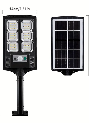 Solar Sensor Wall Light 42.5cm with Remote Control, ABS Outdoor Sconce, Black, Solar-Powered