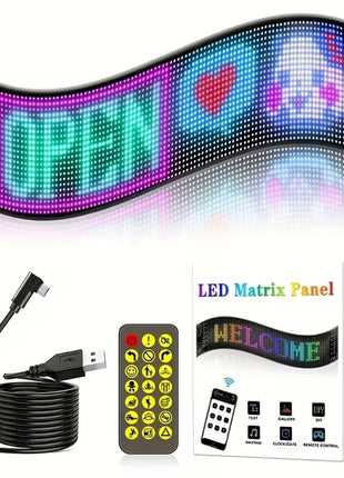 Flexible LED Matrix Panel 16x64 Pixels - Programmable, USB Powered, App Controlled