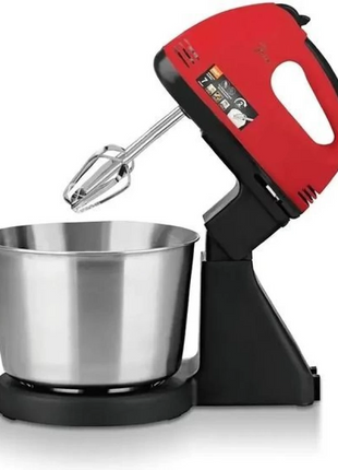 Electric Stand Mixer 2.0L 270W ABS Housing with Stainless Steel Bowl, 7-Speed Settings, Beaters & Dough Hooks