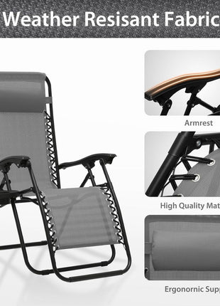 Outdoor Folding Reclining Lounge Chair 110×68×65 cm – Steel/Textilene – Adjustable Headrest & Cup‑Holder Tray – Multiple Colours