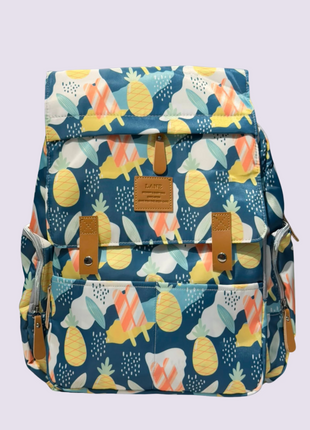 Diaper Backpack Bag 25L Waterproof, Bottle Holders & Wipe Pocket tropical summer fruit and popsicle pattern
