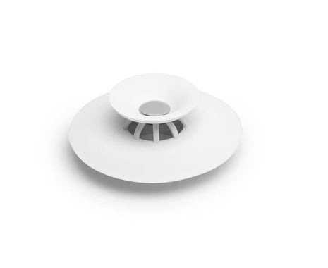2-in-1 Silicone Sink Drain Stopper & Hair Catcher Universal Bathtub Plug 10cm Leak-Proof White