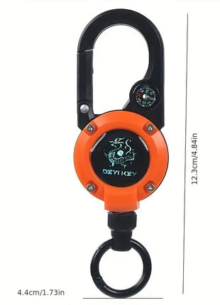 Retractable Badge Reel Keychain – 4.2 cm ABS Case with 60 cm Steel Wire Cord – Carabiner Clip
