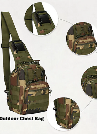 Tactical Sling Bag 6L Oxford Cloth Crossbody Daypack – Waterproof MOLLE Shoulder Pack
