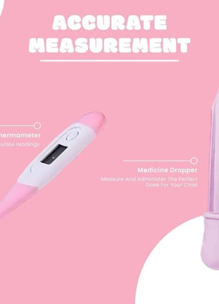 8-Piece Baby Grooming Kit for Newborns - BPA-Free Infant Health Set with Thermometer, Comb, Clippers & More - Pink or Blue