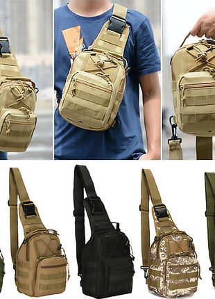 Tactical Sling Bag 6L Oxford Cloth Crossbody Daypack – Waterproof MOLLE Shoulder Pack