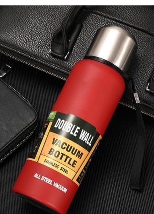 Stainless Steel Red Insulated Vacuum Bottle Double Wall Thermal Flask for Hot and Cold Drinks