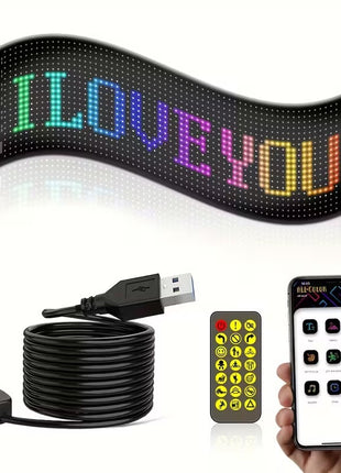 Flexible LED Matrix Panel 16x64 Pixels - Programmable, USB Powered, App Controlled