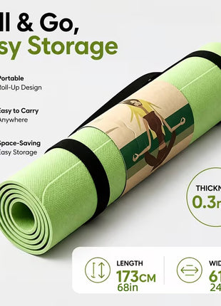 Anti-Slip EVA Yoga and Exercise Mat for Pilates, Stretching, Home and Gym Workouts