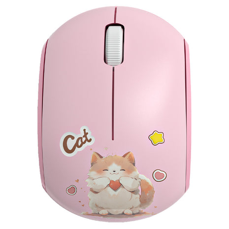 Cat Design Wireless Mouse – Silent Click – Dual USB & Bluetooth
