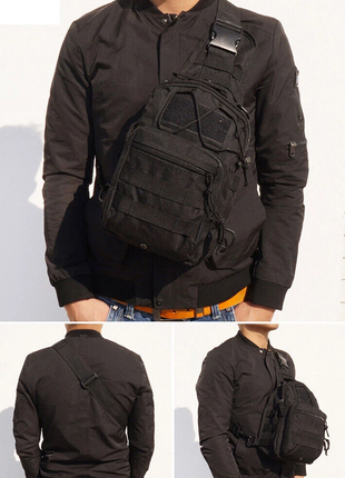 Tactical Sling Bag 6L Oxford Cloth Crossbody Daypack – Waterproof MOLLE Shoulder Pack