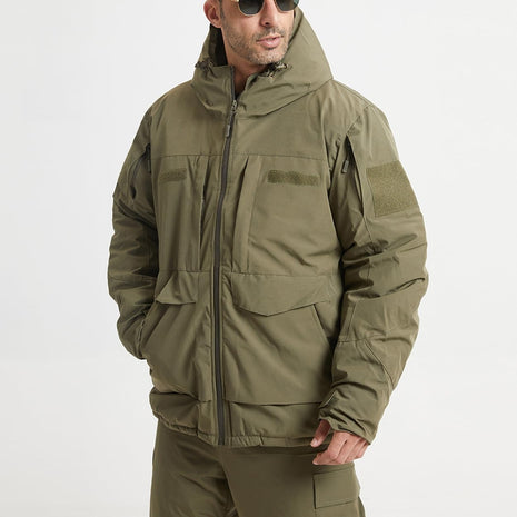 Men's Hunting Suit Winter Fleece Softshell Set – Waterproof Tactical Outdoor 2-Piece