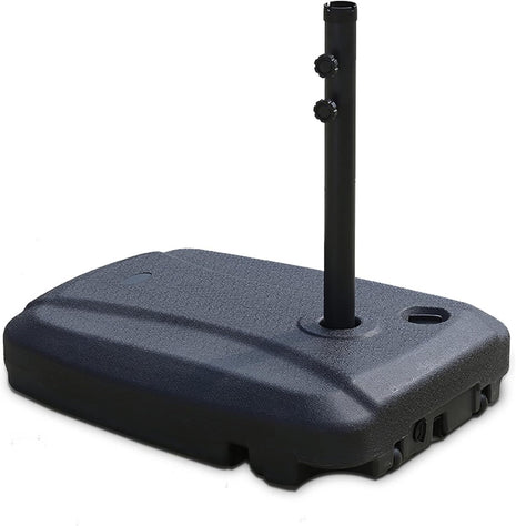 Parasol Base 60L Refillable – HDPE Umbrella Stand with Wheels & Handle – Outdoor Garden Weight Tank – Black