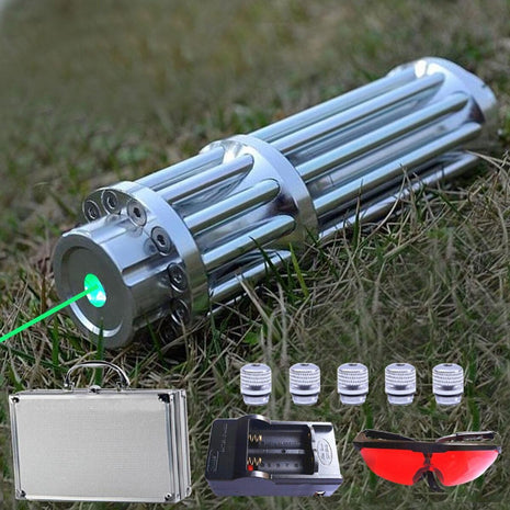 5000mW  Green Laser Pointer – Aluminium Chassis –  Silver Finish