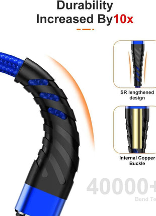 USB-A to Lightning Fast Charging & Data Sync Cable 1 m Braided Nylon 3.0