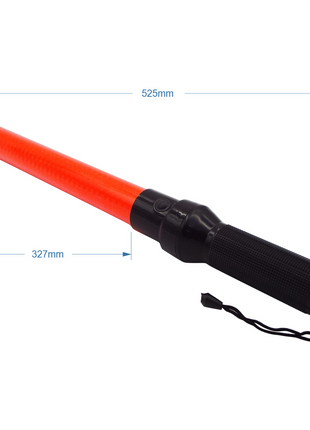 LED Baton 53.5cm – ABS Signal Wand with Flashing/Steady Modes – Magnetic Tail – Red