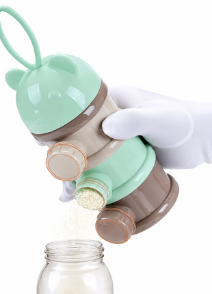 Portable 3-Layer Baby Formula Dispenser Food Grade PP Milk Powder & Snack Storage Container with Silicone Carry Handle