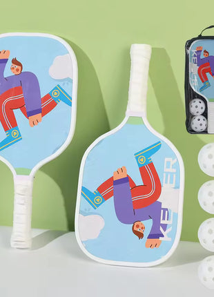 Kenier Pickleball Paddle Set – 2 Wooden Paddles, 4 Outdoor Balls, Carry Bag