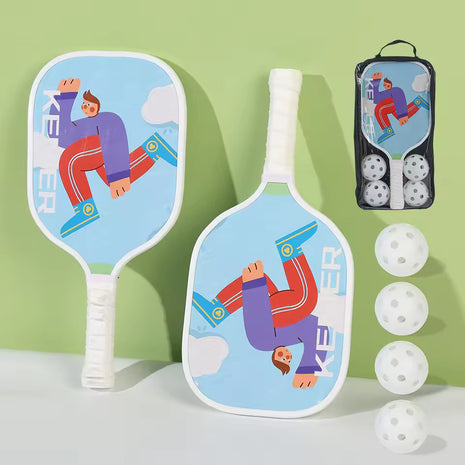 Kenier Pickleball Paddle Set – 2 Wooden Paddles, 4 Outdoor Balls, Carry Bag