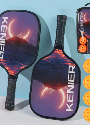 Kenier Pickleball Paddle Set – 2 Wooden Paddles, 4 Outdoor Balls, Carry Bag
