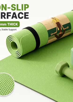 Anti-Slip EVA Yoga and Exercise Mat for Pilates, Stretching, Home and Gym Workouts