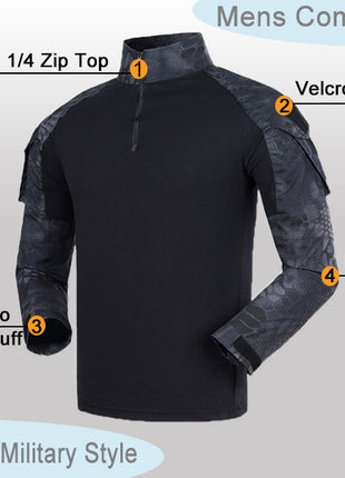 Tactical Shirt & Pants Set Large – 65/35 Ripstop Multicam‑Style – Black Python