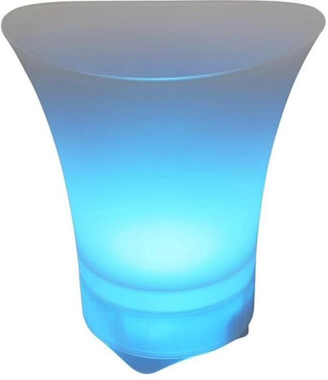 LED Ice Bucket 5L with RGB Lights and Bluetooth Speaker – Waterproof Plastic Party Cooler – White