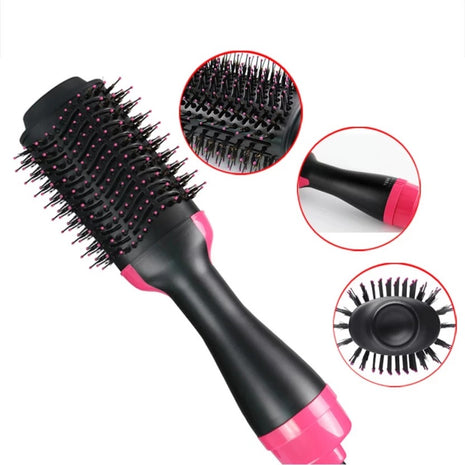 One Step Hair Dryer & Volumizer 1000W with Ionic Ceramic Oval Brush – Black & Pink