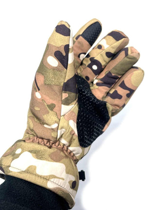 Finger Gloves – Winter Outdoor Waterproof Camouflage Multi‑Black – Thermal Gloves for Skiing, Riding & Cold Weather Activities Camo