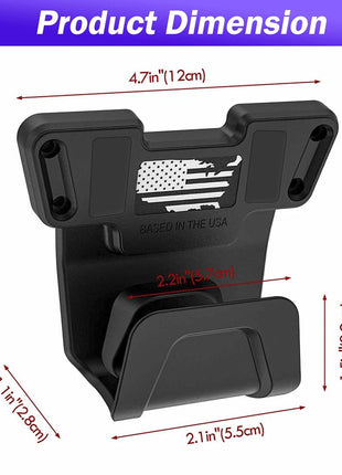 Magnetic Gun Mount 12cm PA9 Polymer with Trigger Guard – 45lb Magnet Holder for Handgun Pistol Revolver – Black USA Flag