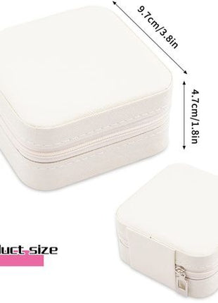 Small Jewellery Storage Box | PU Leather Travel Case with Zip Closure