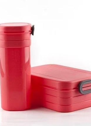 2‑Compartment Leakproof Lunchbox & Water Bottle Set – BPA‑Free PP – 19×12×6.5 cm + 7×8×8 cm – Green/Blue/Pink