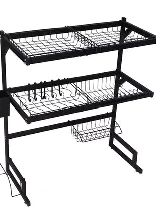 2‑Tier Over‑The‑Sink Dish Drying Rack 85 cm – Rust‑Resistant Stainless Steel, Space‑Saving Kitchen Organiser