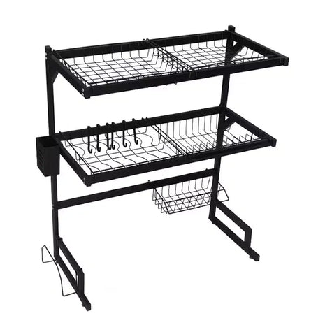 2‑Tier Over‑The‑Sink Dish Drying Rack 85 cm – Rust‑Resistant Stainless Steel, Space‑Saving Kitchen Organiser