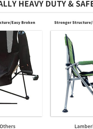 Camping Chair 150kg Capacity – High Back Mesh & Oxford – Green or Grey with Armrest & Cup Holder