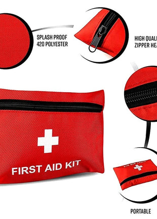 Emergency First Aid Kit 20cm – Portable Pouch with Medical Supplies – Red