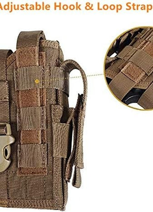 Tactical Pistol Holster Medium – Right Hand MOLLE Fit 600D Nylon with Mag Pouch – Black