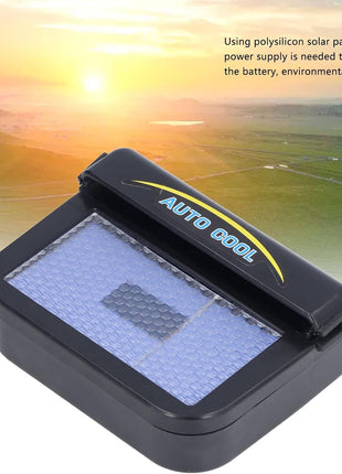 Auto Cool Solar Car Fan Window Vent – Heat Exhaust Ventilation Unit – Black ABS – Sun-Powered Interior Cooling