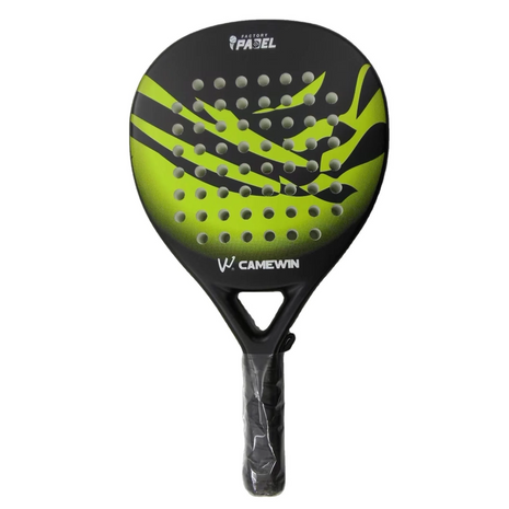 Padel Racket 38mm Carbon Frame EVA Soft Core Marble Face Design with Grip and Carry Bag