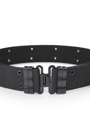 Tactical Belt 5.5cm Nylon Strap + Metal Quick-Release Buckle – S-Style Design – Black Outdoor Use