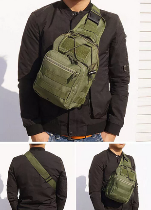 Tactical Sling Bag 6L Oxford Cloth Crossbody Daypack – Waterproof MOLLE Shoulder Pack