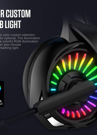 Gaming Headset G2 Over-Ear RGB – 50mm Drivers + Stereo 6D Sound – Noise-Cancelling Mic – Multi-Platform – Black