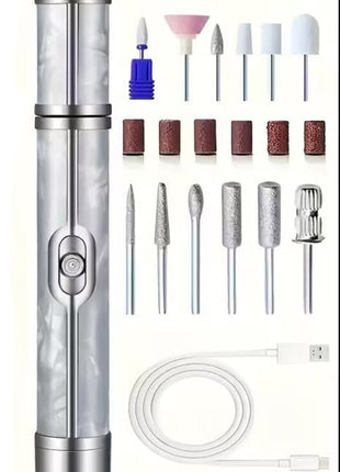 Electric Nail Care Kit 20,000RPM – 19-Piece USB Rechargeable Nail File Set