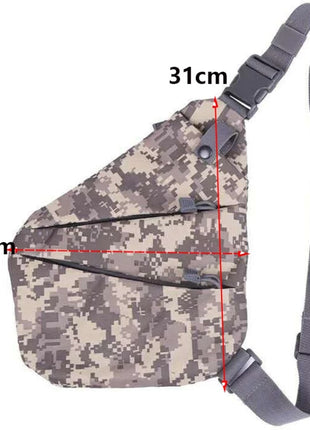 Tactical Chest Sling Bag 23.5×18 cm 600D Oxford Nylon Right Shoulder Anti‑Theft